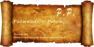 Palencsár Petra névjegykártya
