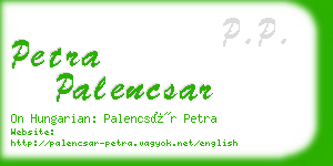 petra palencsar business card